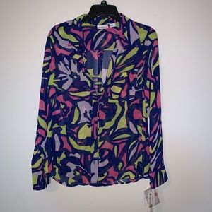 Liz Claiborne sheer vibrant blouse
